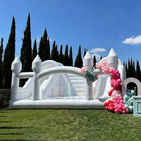 Maison commerciale de rebond de château gonflable blanc de location de fête de 19 pieds d'ombre pour enfants avec la glissière
