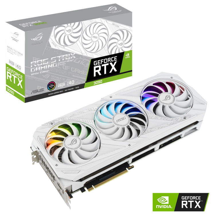 中古ASUS ROG STRIX RTX3090 24G WHITE GDDR6Xグラフィックスカード384