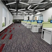 25*100 Rechteckiger Moderner PP-Teppich mit Bitumen-Rücken, PET-freundlich, Schallabsorbierend, Schlingenflor, Linienmuster für Gewerbliche Büros