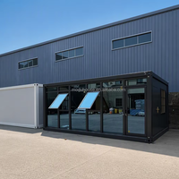 Maison conteneur mur rideau en verre 20ft 40ft, préfabriquée, modulaire, portable, pour véranda et bureau, direct usine