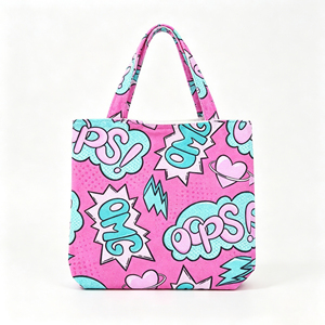 <span class=keywords><strong>Sac</strong></span> fourre-tout en tissu éponge Pop Art pour femme, imprimé bande dessinée, <span class=keywords><strong>sac</strong></span> de plage, <span class=keywords><strong>sac</strong></span> à <span class=keywords><strong>main</strong></span> OMG en tissu éponge avec poignées courtes, <span class=keywords><strong>sac</strong></span> de piscine d'été - Product Image 3