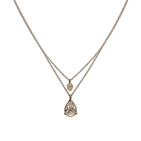 Collier de clavicule en argent 925, design de niche pour femme, chaîne de pull double couche avec zircon en forme de goutte d'eau