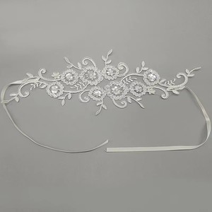 M80041 Jarretière de mariée sexy en dentelle et ruban de satin - Product Image 4