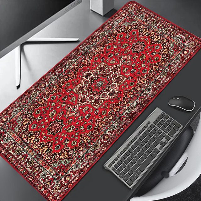 Custom Size Merry Woven Anti-Slip Persian Style Carpet Rug Mouse Pad New Design Heated Rubber Mouse Pad