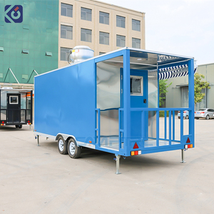 CAMPTRL Remorque alimentaire mobile entièrement équipée en acier inoxydable, cuisine commerciale, chariot de restauration BBQ avec véranda - Product Image 6