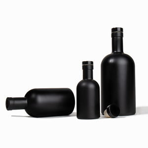 Vacío 100mL 375ml 500ml 750ml 1000ml Gin Aceite de oliva Vodka Whisky Botella de vino con tapa negra mate - Product Image 5