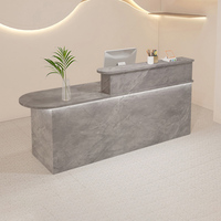 Comptoir de réception en bois sur mesure, design moderne en forme de U, rose, pour salon de beauté, hôtel, école