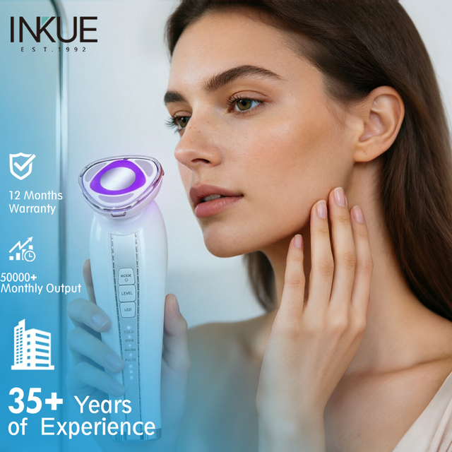 7 in 1 Face Massager Tool, Red Light Therapy for Face and Neck, Portable Face Lift Device, Neck Massager for Double Chin Reducer