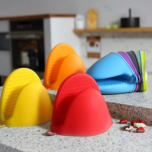 Mini gants de four en <span class=keywords><strong>Silicone</strong></span> matelassés résistant à la chaleur mitaines de pincement pour la nourriture BBQ nettoyage maison vaisselle cuisine - Product Image 5