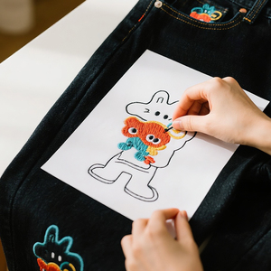 Bền nước hòa tan thêu ổn định phổ biến cho quần áo thẻ mô hình định vị chuyển Sticker sử dụng trên giày triển lãm - Product Image 4