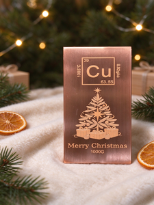 1000g Pure .999 Fine Copper Ingot Bar Christmas Tree Engraved Metal Plaque Commemorative <b>Gift</b> - Product Image 4
