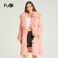 Nouveau style 2020 – Manteau élégant en vraie fourrure de renard pour femme – Veste décontractée unie pour fille – Manteau long automne-hiver CT825