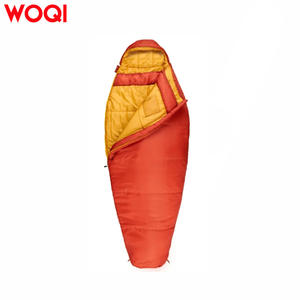 Sac de couchage Woqi pour adulte, en nylon, rembourré de duvet, respirant, 3 saisons, camping en plein air, longueur standard, orange rouge - Product Image 2