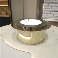 Vente d'usine : Présentoir rond en bois pour bijoux et cosmétiques, idéal pour une présentation simple et délicate sur comptoir ou table.