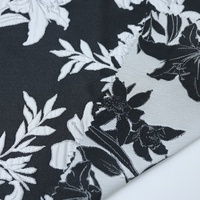 Tissu jacquard à motif floral tissé 100% polyester pour vêtement