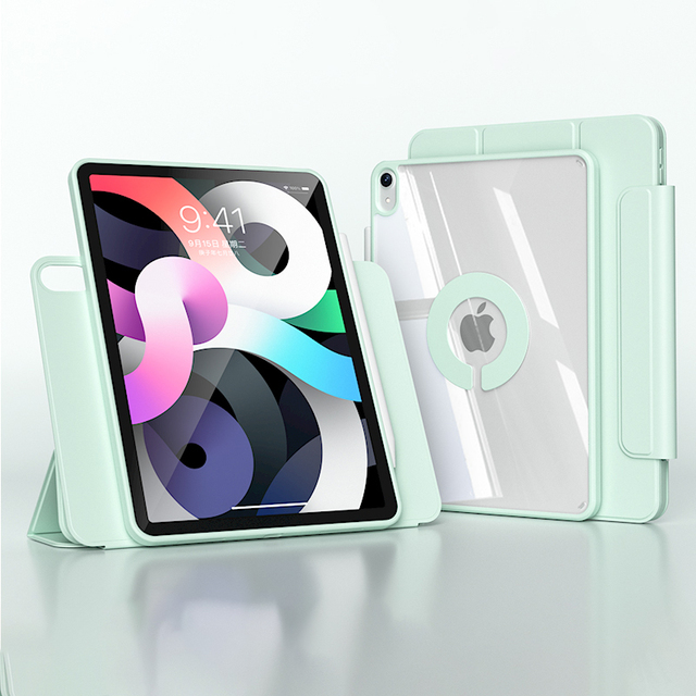 Hard clear Acrylic Detachable Flip Magnetic Pu Leather case for iPad Mini 6 7 Detachable Leather case with Stand Cover in Bulk