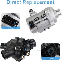 Pompe à eau électrique 11517586925 + Kit de Thermostat pour BMW E60 E61 E81 E87 E90 E91 X1 X3 X5 325i 330i 525i 530i 630i 11537536655
