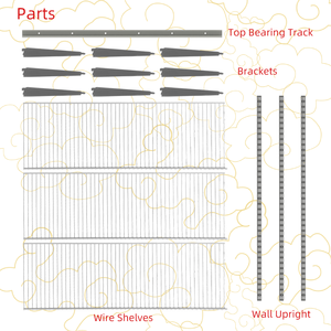 분리형 스틸 메시 선반 간편 조립 벽걸이형 금속 선반, 다용도 차고 거실 옷장 의류용 - Product Image 3
