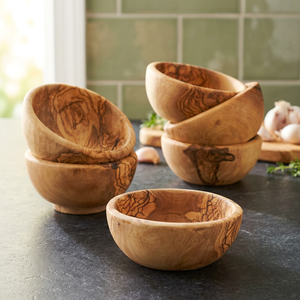 Bols en bois d'olivier, lot de 6 |   Vaisselle tunisienne pour la vente au détail et l'hôtellerie |   Vente en gros - Product Image 3