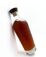 Bouteilles de verre rondes pour whisky, liqueur et jus, avec bouchons, design personnalisé mat/givré en relief, capacité personnalisable, best-seller