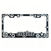 Cadre de plaque d'immatriculation en métal personnalisé, support de plaque gothique en forme de crâne, cadre de plaque d'immatriculation en aluminium noir pour la décoration automobile