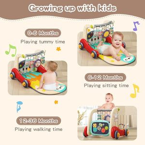 Tapis de gymnastique pour bébé, trotteur à pédale 2 en 1, pour enfant en bas âge, piano, ventre, <span class=keywords><strong>centre</strong></span> d'activités pour bébé - Product Image 3
