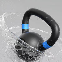 Kettlebell de musculation professionnel en fonte, coloré, à base plate et poignée large, de 4 à 48 kg, en lots de 2 kg, pour la vente en gros
