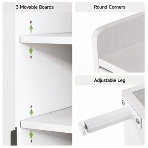 Hot bán gỗ có thể điều chỉnh Kệ trắng 7 + 1 Tier trang trại lưu trữ giày tủ - Product Image 6