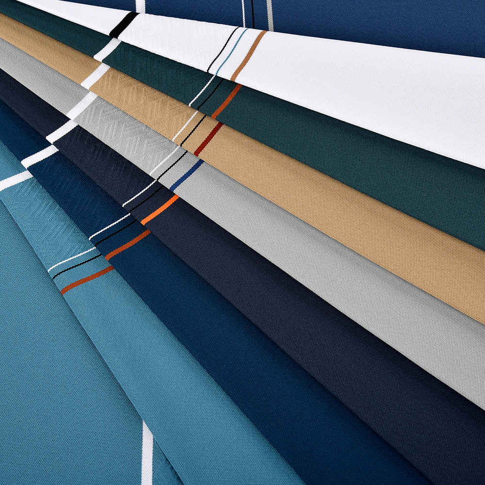Customized Stretch Knit Yarn-Dyed Breathable Fabric Manufacturer 92% Nylon 8% Spandex Medium Weight Polo Shirt Fabric