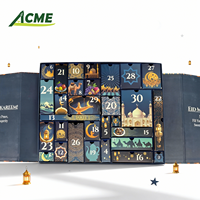 Boîte de calendrier de l'avent du Ramadan de luxe de 30 jours, boîte en papier pour bonbons et chocolats, aimant, avec laminage mat, feuille d'or pour enfants