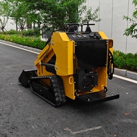 Mini-chargeuse compacte sur chenilles, moteur diesel, machine hydraulique, conception compacte, équipement de construction et agricole polyvalent