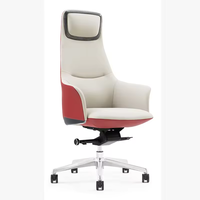 Chaise de bureau exécutive ergonomique en cuir PU, pivotante, moderne, pour patron, hauteur réglable, base en aluminium, vente directe d'usine