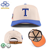 Casquettes de baseball ajustables à 5 panneaux, bicolores, avec broderie de patchs personnalisés, OEM ODM de qualité supérieure, pour le streetwear