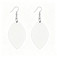 Boucles d'oreilles personnalisées double face par sublimation, motif feuille, finition ultra brillante, faites à la main, écologiques, en bois, fournitures pour bijoux à crochet