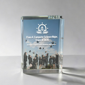 ของขวัญรับปริญญาแบบหนังสือคริสตัลสุดหรู พร้อมรูปถ่ายส่วนตัว แผ่นโลหะที่ระลึก ของที่ระลึกสำหรับเพื่อนร่วมชั้น รางวัล ถ้วยรางวัล ของตกแต่ง - Product Image 4
