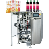 Machine d'emballage VFFS automatique continue pour sachets de jus de fruits, avec dosage par pompe à liquide et contrôle de scellage servo pour sachets stick