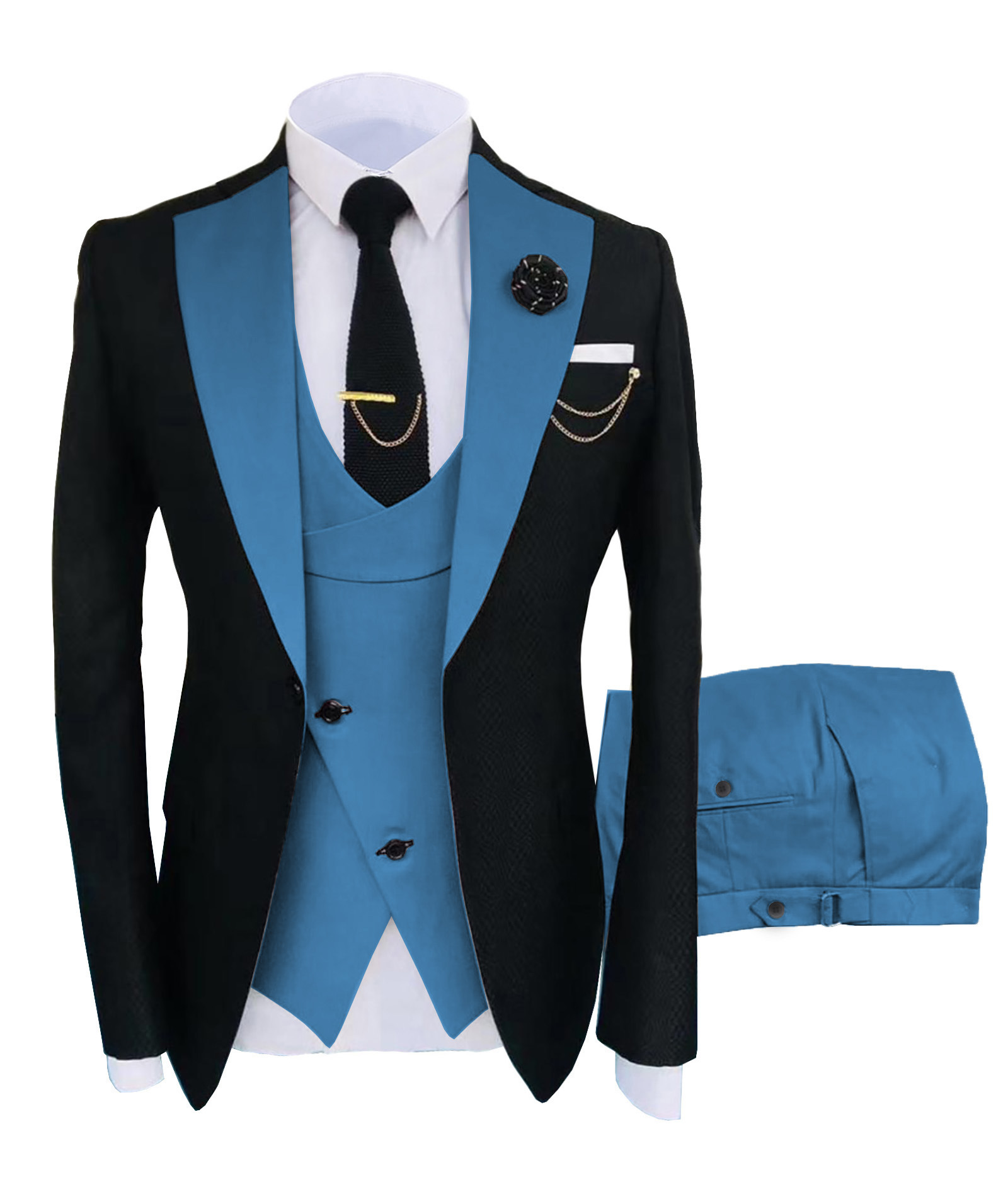 Black and blue formal suit1