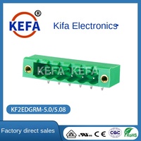 Bloc de bornes à brancher KEFA 5,0 mm 300 V plaqué étain PA66 KF2EDGRM-5,0/5,08 avec connecteur à écrou et broche courbée