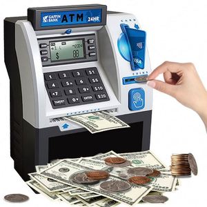 Electronic Mini ABS Bank Machine Fishboy Upgraded Power-Off <b>Memory</b> ATM Piggy Bank Toy for Kids Plastic Debit <b>Card</b> Storage - Product Image 1
