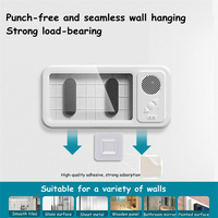 Support de téléphone pour douche avec haut-parleur sans fil, étanche IPX4, anti-buée, écran tactile, support mural pour téléphone pour douche, salle de bain