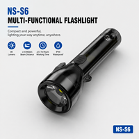 Mini lampe torche tactique portable à piles AA, rechargeable par USB, LED avec lumière UV et rouge, 7 modes, ABS IP44