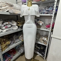 Robe longue sans manches à bandeaux diamantés pour femme, robe de soirée sexy
