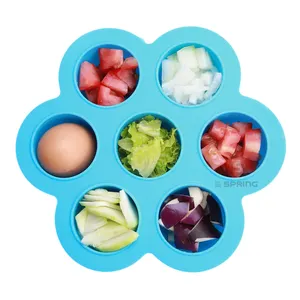 鸡蛋咬模具硅胶婴儿食品储存容器储物盒和垃圾箱圆桌垫鸡蛋储存2021双酚a免费硅胶