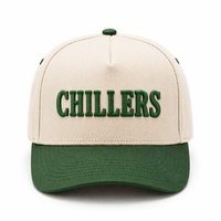 Casquette de baseball unisexe vintage personnalisée de haute qualité, décontractée, à deux tons, structurée à 5 panneaux, brodée en 3D