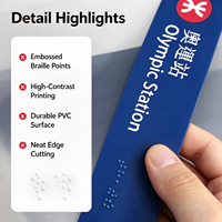 Autocollant de signalisation tactile en braille en PVC personnalisable pour les gares de métro, les aéroports, les gares routières, modèle 001, origine CN