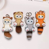 Boneka Plush Mofusand Kucing Fushandi Hiu Berpakaian Raccoon Tupai Panda 2025 Baru, Isi Kapas PP, Gantungan Hias Ulang Tahun