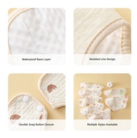Bavoirs bandana réutilisables imperméables à rotation libre 360° pour nouveau-nés, lingettes douces à bouton, lavables, accessoire bébé unisexe Buping