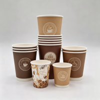Gobelets en papier pliables personnalisés avec logo pour bureau, café, thé, boissons chaudes, à emporter, design de logo pour boutique