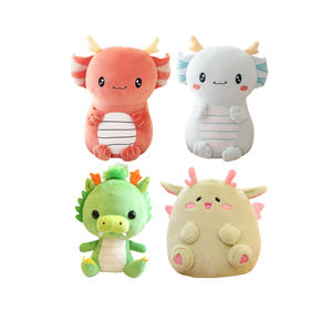 Wholesale Cute Squishy Stuffed Green Dragon Plush Toys Soft Red Fire Dragon Dolls Chinese Dragon New Year Mascot Children Gifts