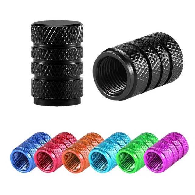 Universal Aluminum Car Tire Valve Caps with O Rubber Seal Dustproof Leak-Proof Airtight Covers for Truck SUV Spare Parts